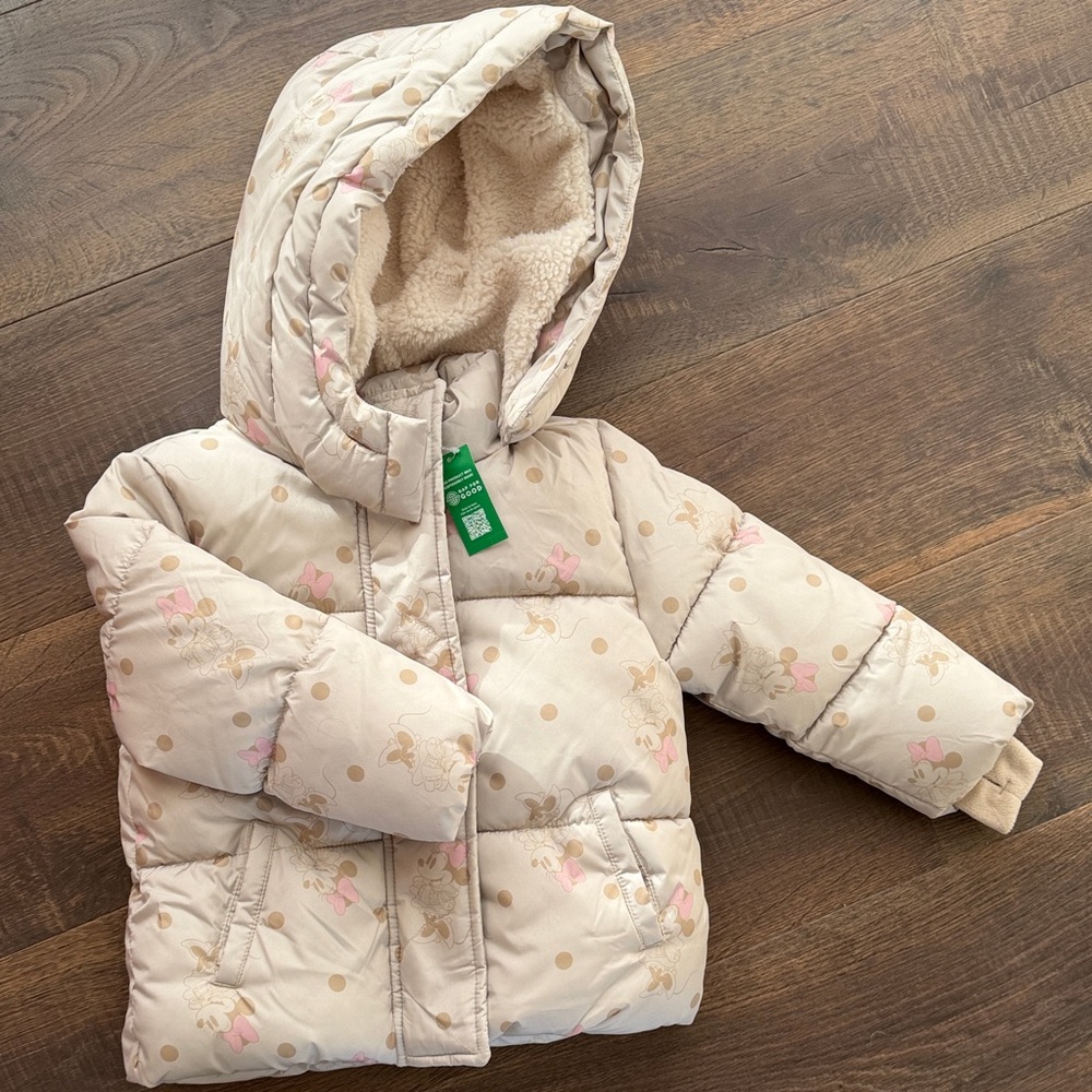 GAP Kids Minnie Mouse Cream Jacket with Pink and Brown Accents